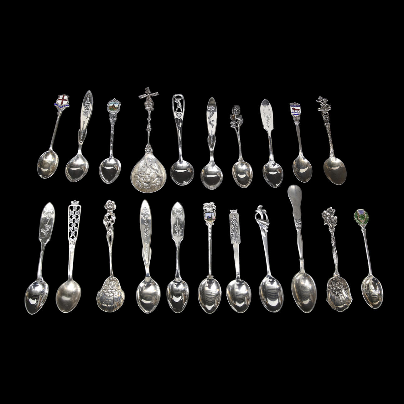 LOT SONSTIGES LÖFFEL, SILBER, 21 Stück.