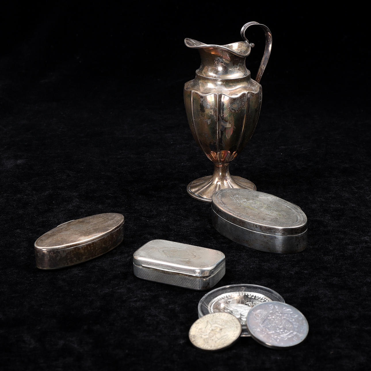 SILVER OBJECTS, 7 pcs, silver, weight 284 gram.