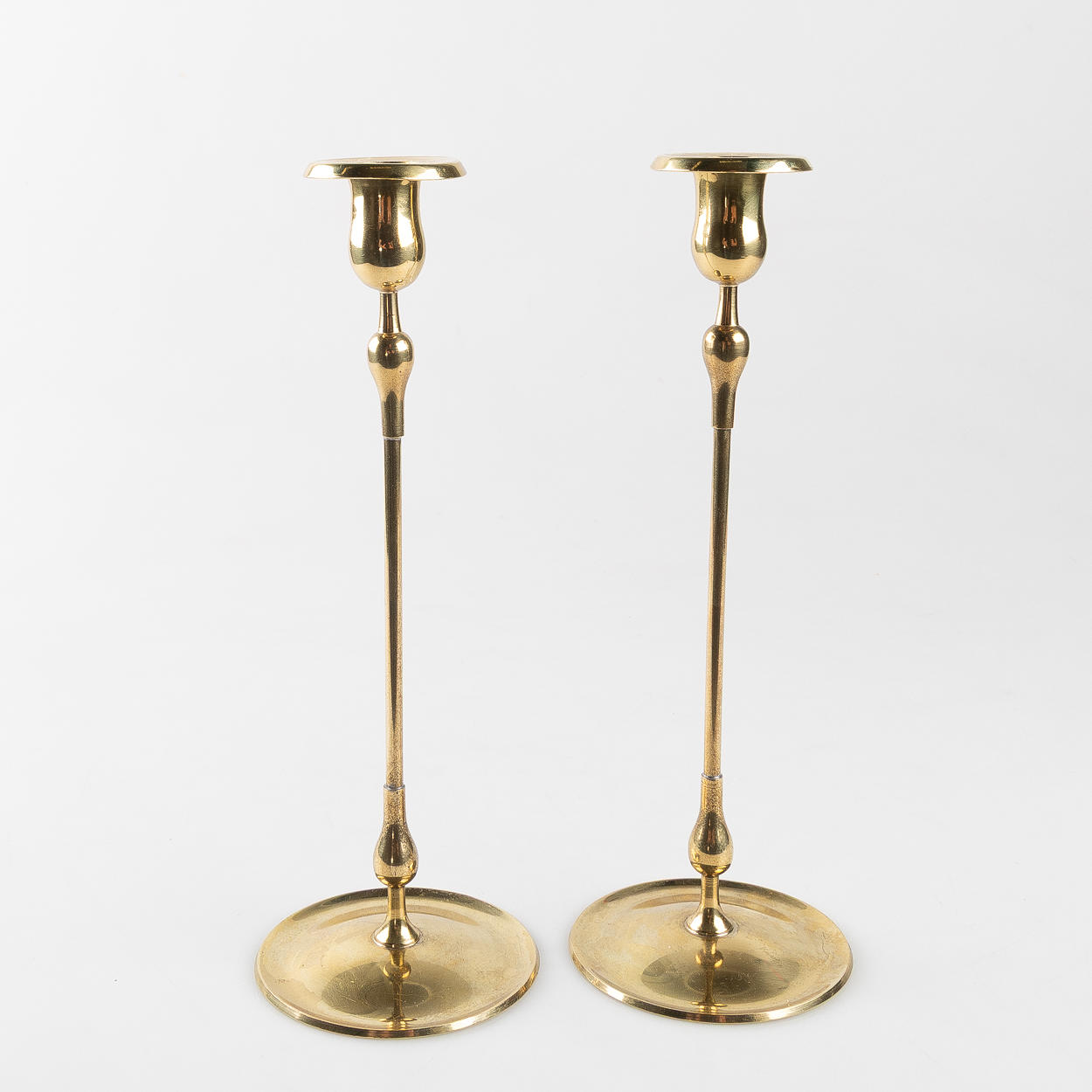 GUNNAR ANDER. Candlesticks, 1 pair, Ystad metal.
