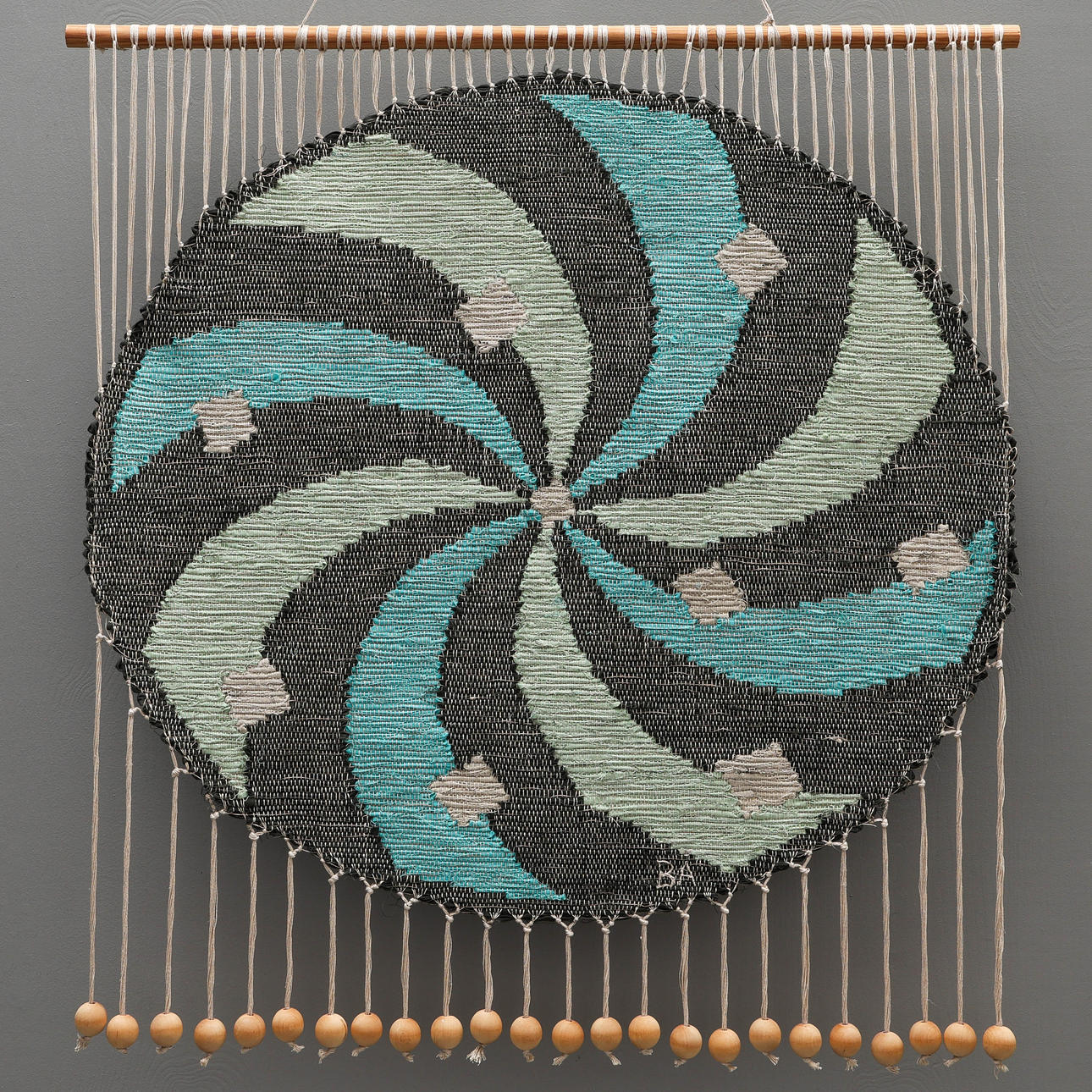 VÄGGBONAD, vävd, monogramsignerad BA.