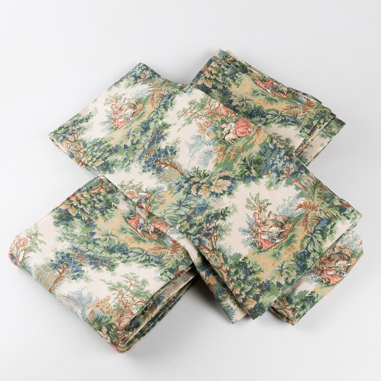 GARDINLÄNGDER, bomull och linne kretong, 4 stycken.