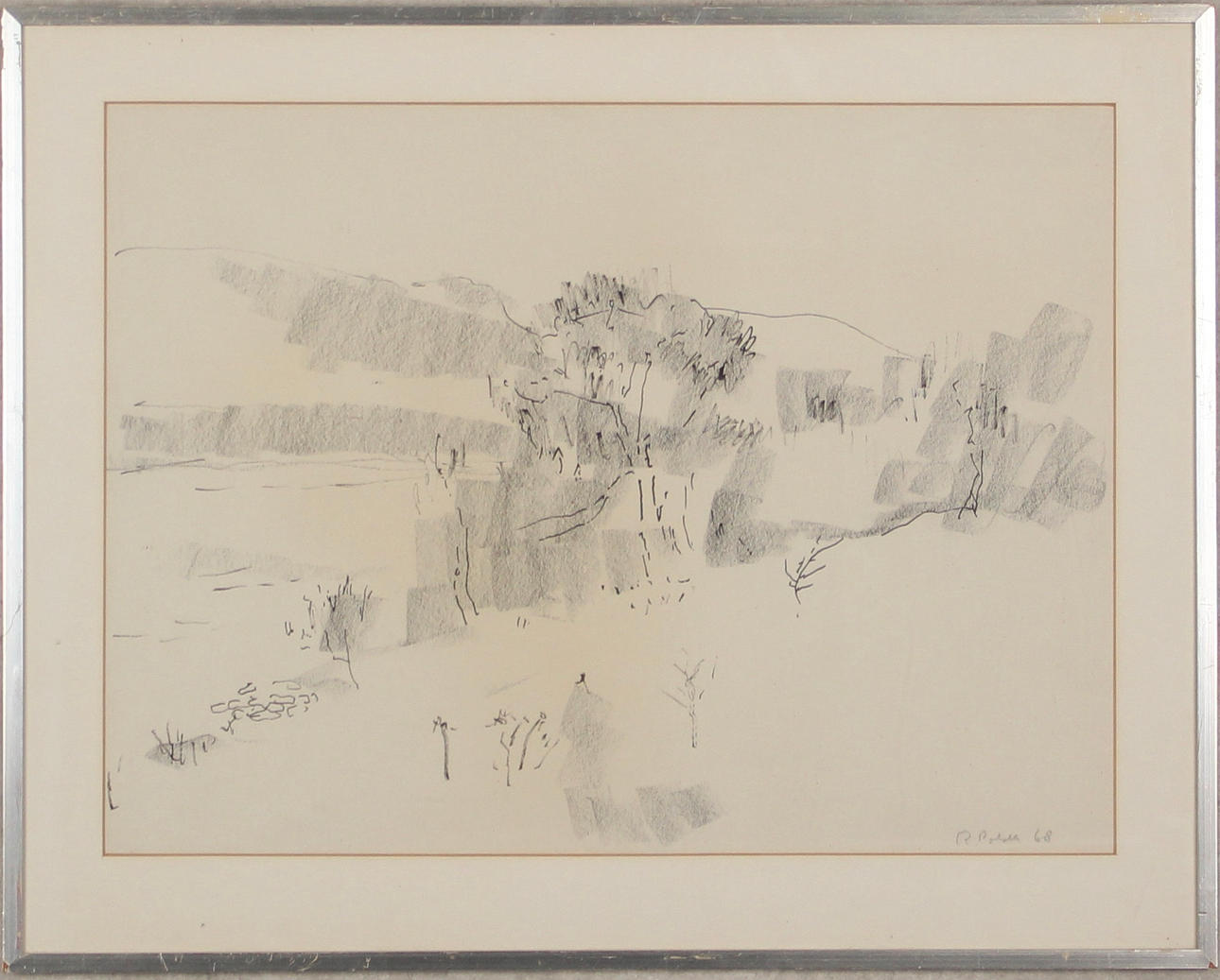 UNIDENTIFIED ARTIST, Chalk and ink composition.