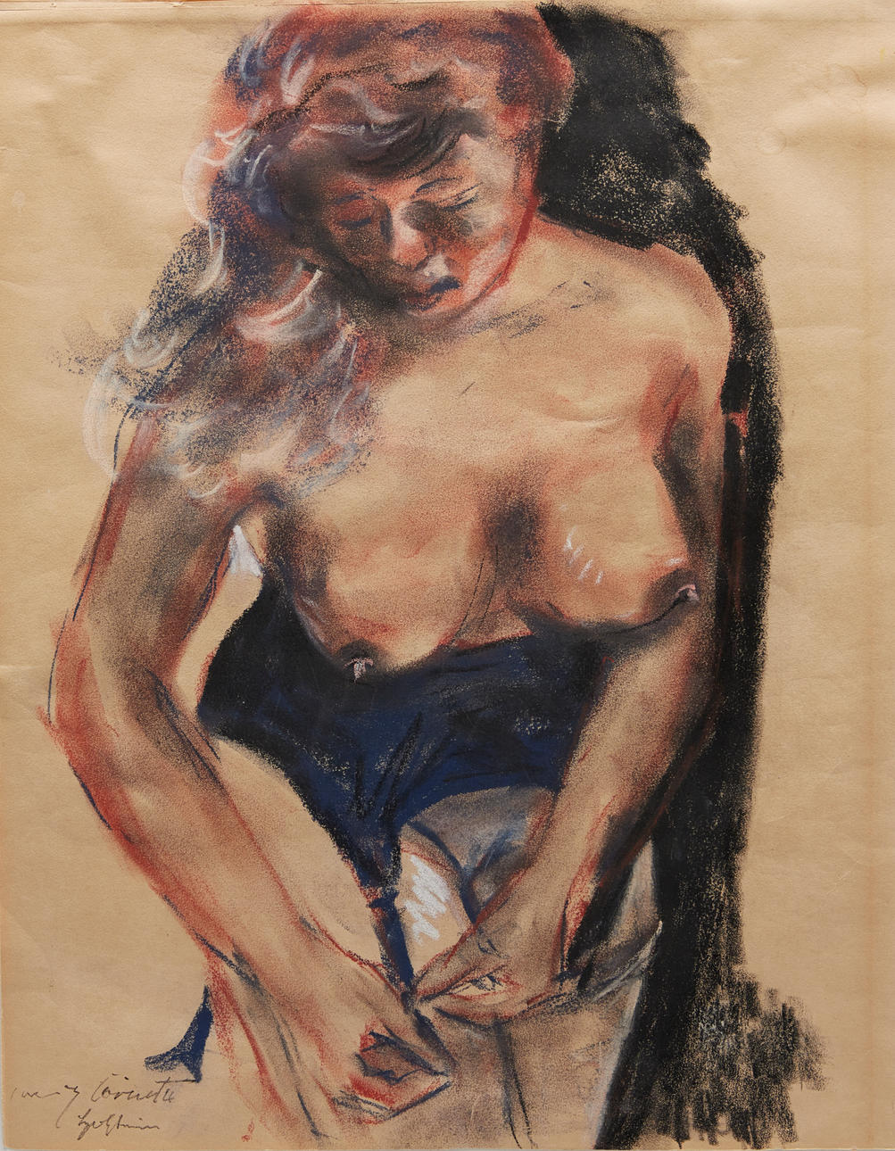 LOVIS CORINTH (1858-1925). 'Dressing female half-act'.