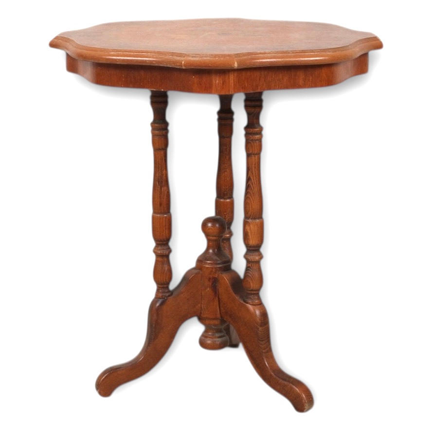 PILLAR TABLE, Three-legged, Wood.