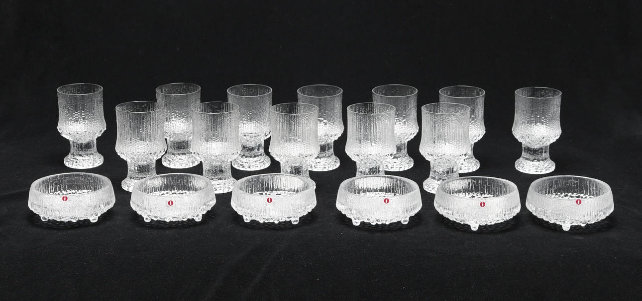 GLASSERVIS, 18 delar, "Ultima Thule", Tapio Wirkkala, Iittala, Finland.