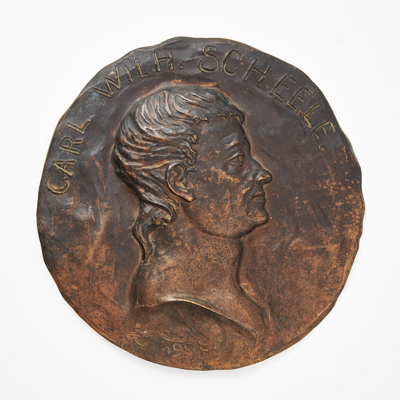 WALL PLAQUE, bronze, signed G Bergman, dated 1908.