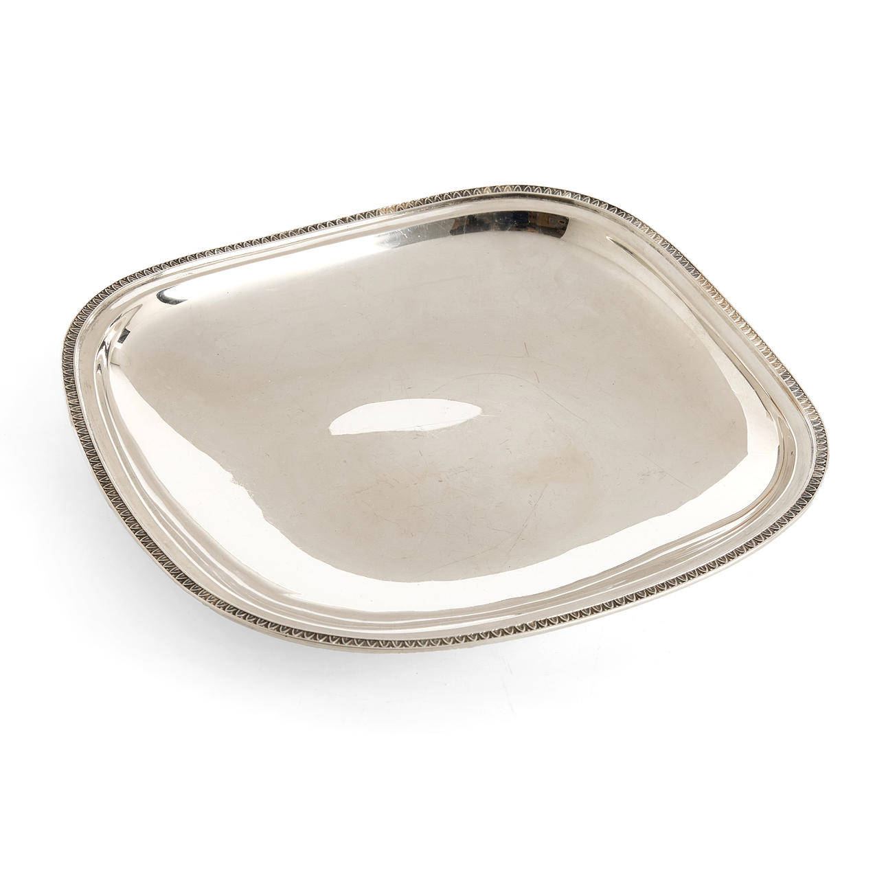 A rectangular dish with German silver stamps 925, mid 20th century.