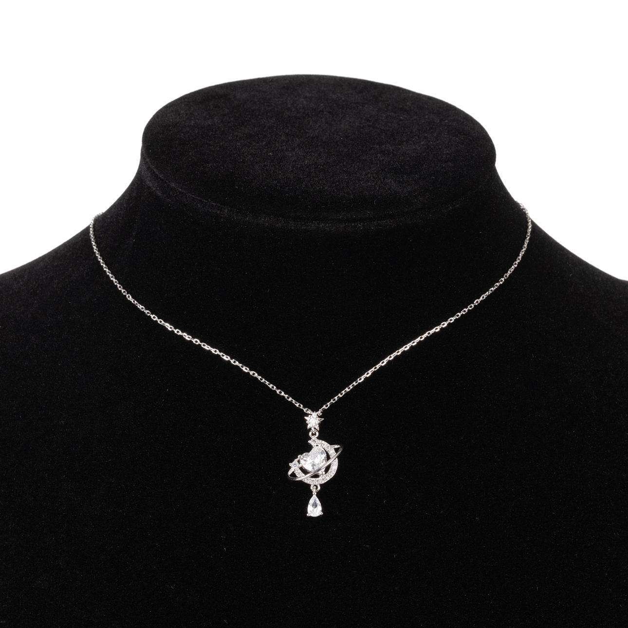 HALSKÆDE, Sølv, Cubic zirconia.