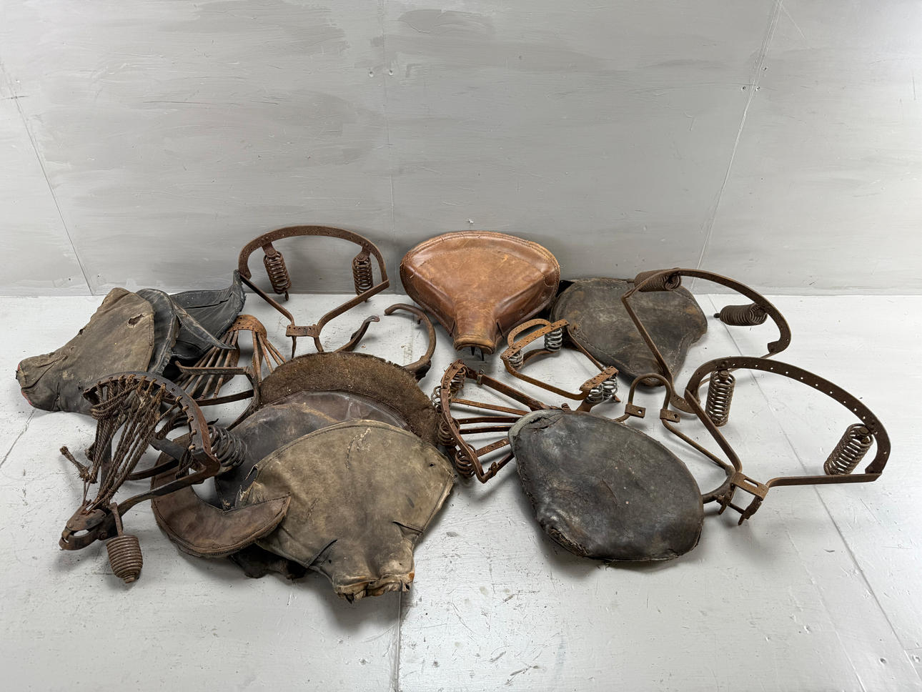 SADDLES, SADDLE FRAMES AND COVERS, 1930-1950'S.