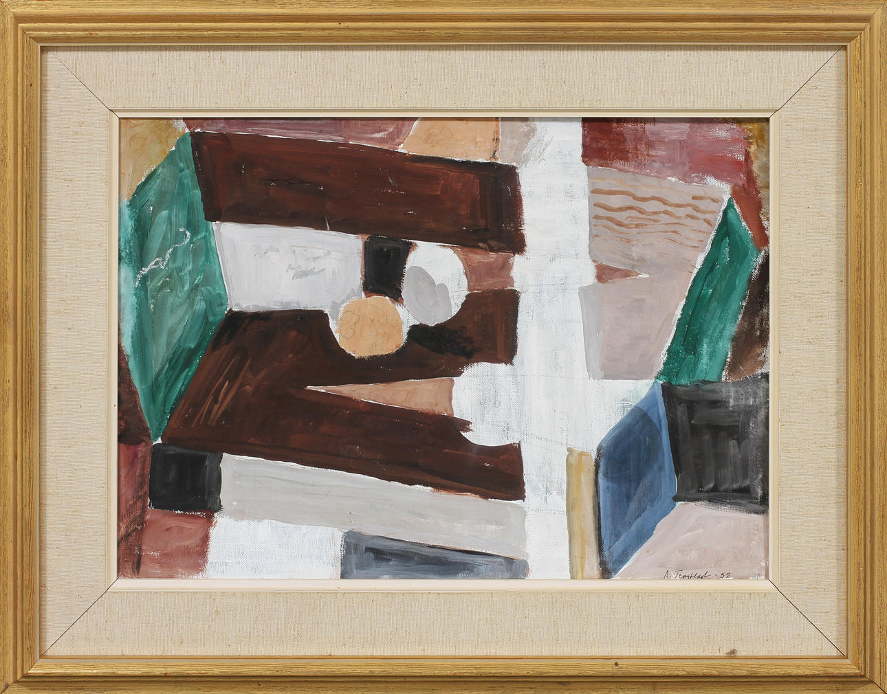 ARNE TENGBLAD. Komposition. Olja på duk, signerad och daterad -52.