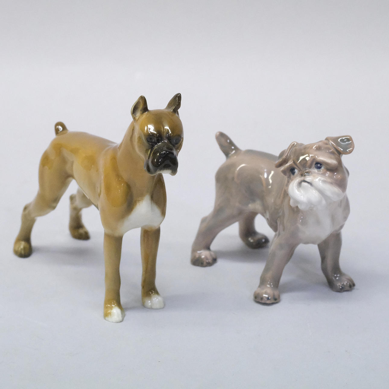TWO PORCELAIN DOGS.