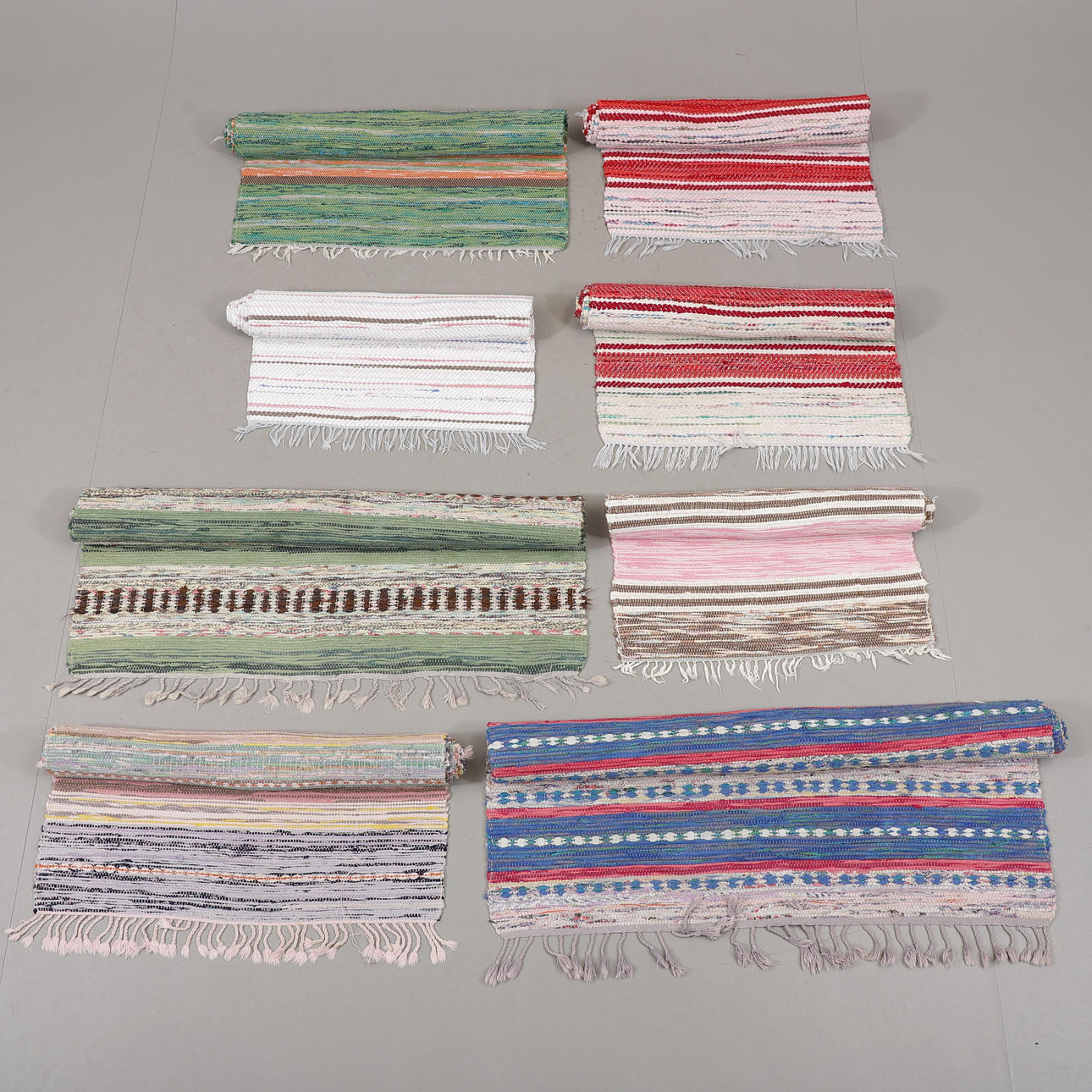 RAG RUGS, 8 pcs.