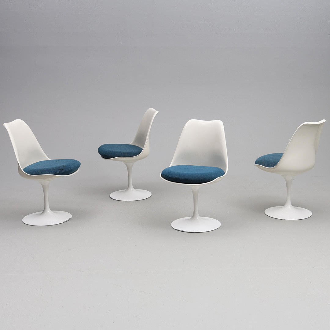 EERO SAARINEN, 4 stolar, "tulip", Knoll international.