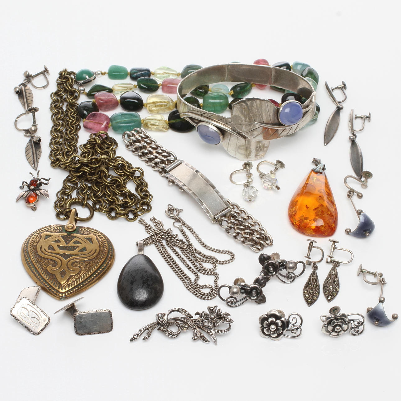 SMYCKEN, silver samt HALSBAND brons Kalevala Koru, 1900-tal.