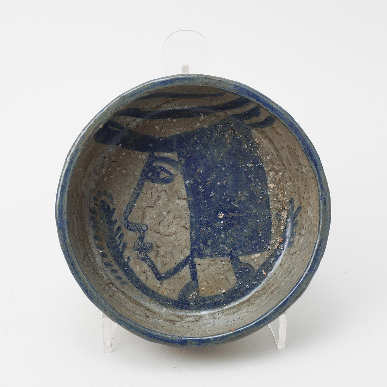 ÅKE HOLM. Cuenco, gres esmaltado, firmado.