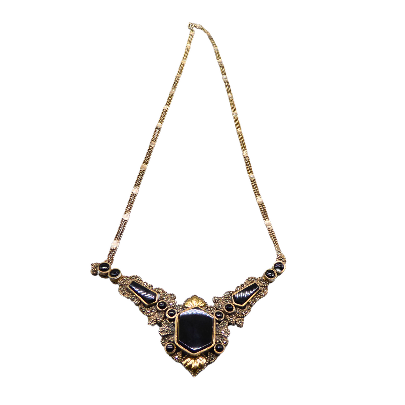 925ER SILBERKETTE BESETZT MIT OBSIDIAN.