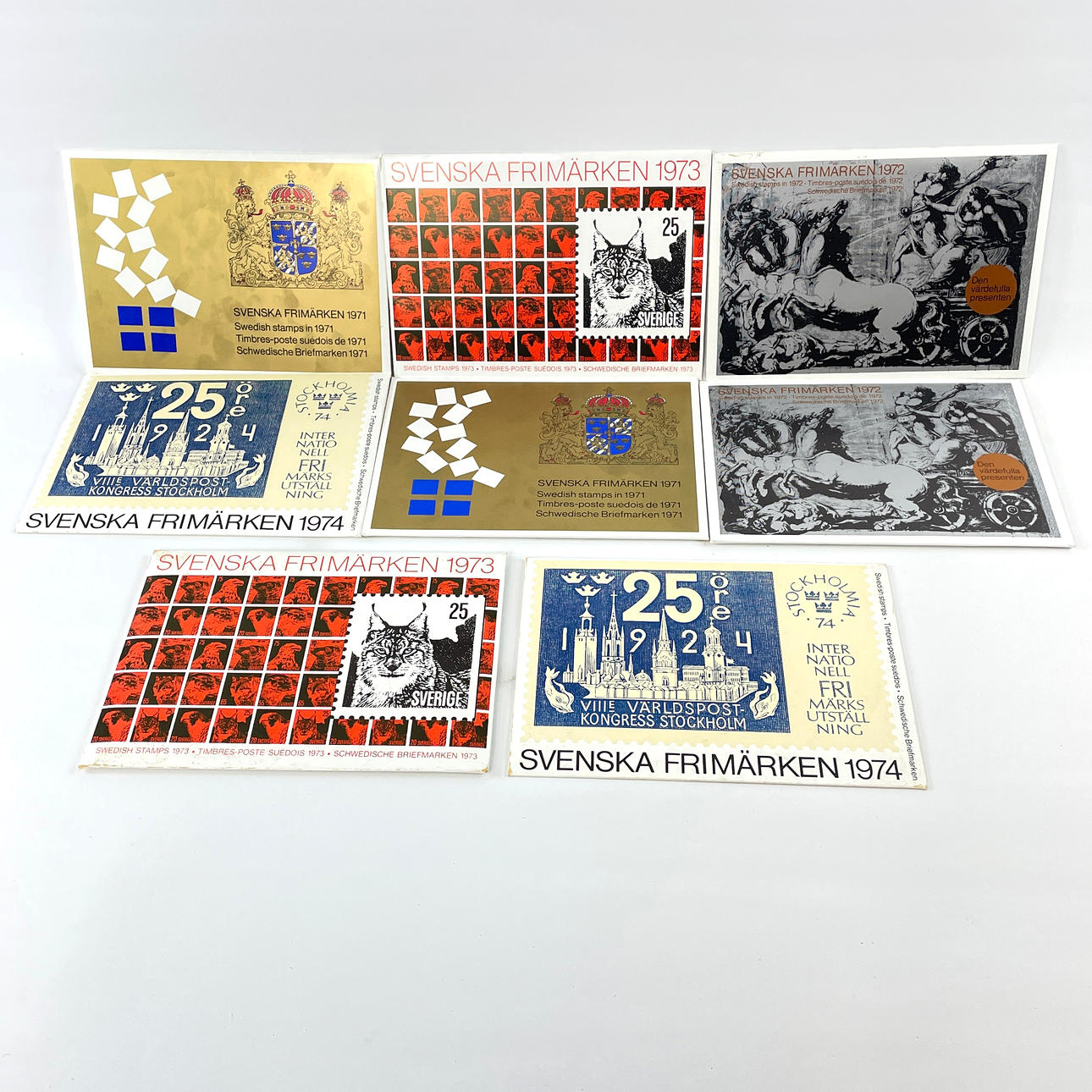 STAMPS, annual sets, 8 pcs, 1971-1974.