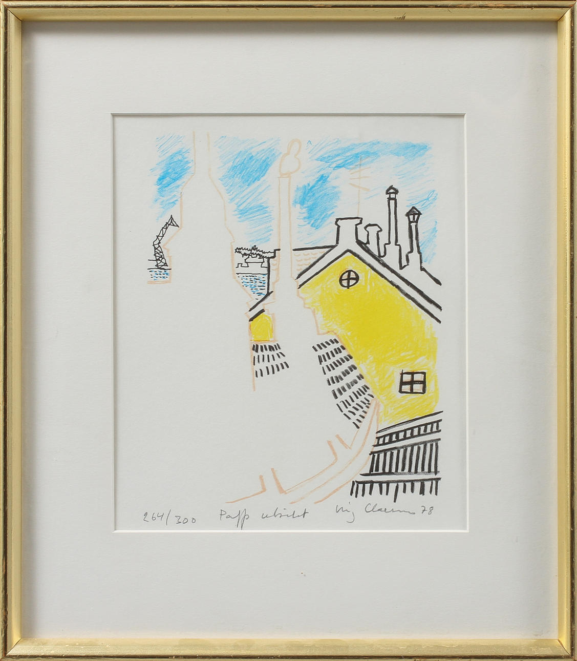 STIG "SLAS" CLAESSON. Utsikt, färglitografi, signerad och numrerad 264/300.