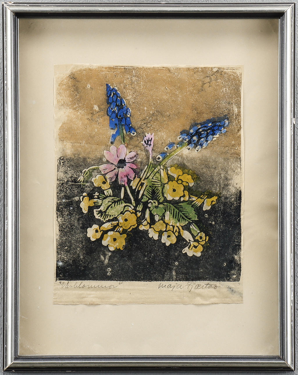 MAJA FJAESTAD. Handtryck, signerat.