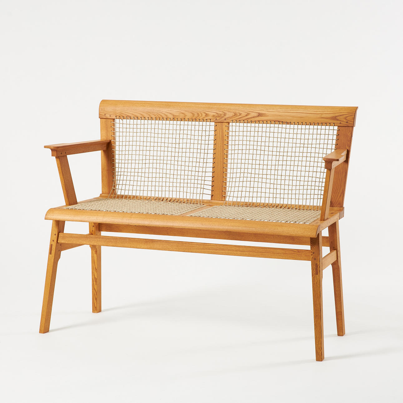 THOMAS TEMPTE. Sofa, ash frame, linseed lacquer, wicker seat and back.