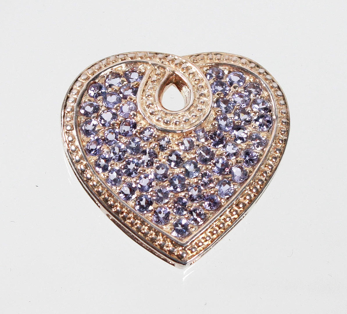 TANSANIT ANHÄNHER, HERZANHÄNGER, SILBER 925.