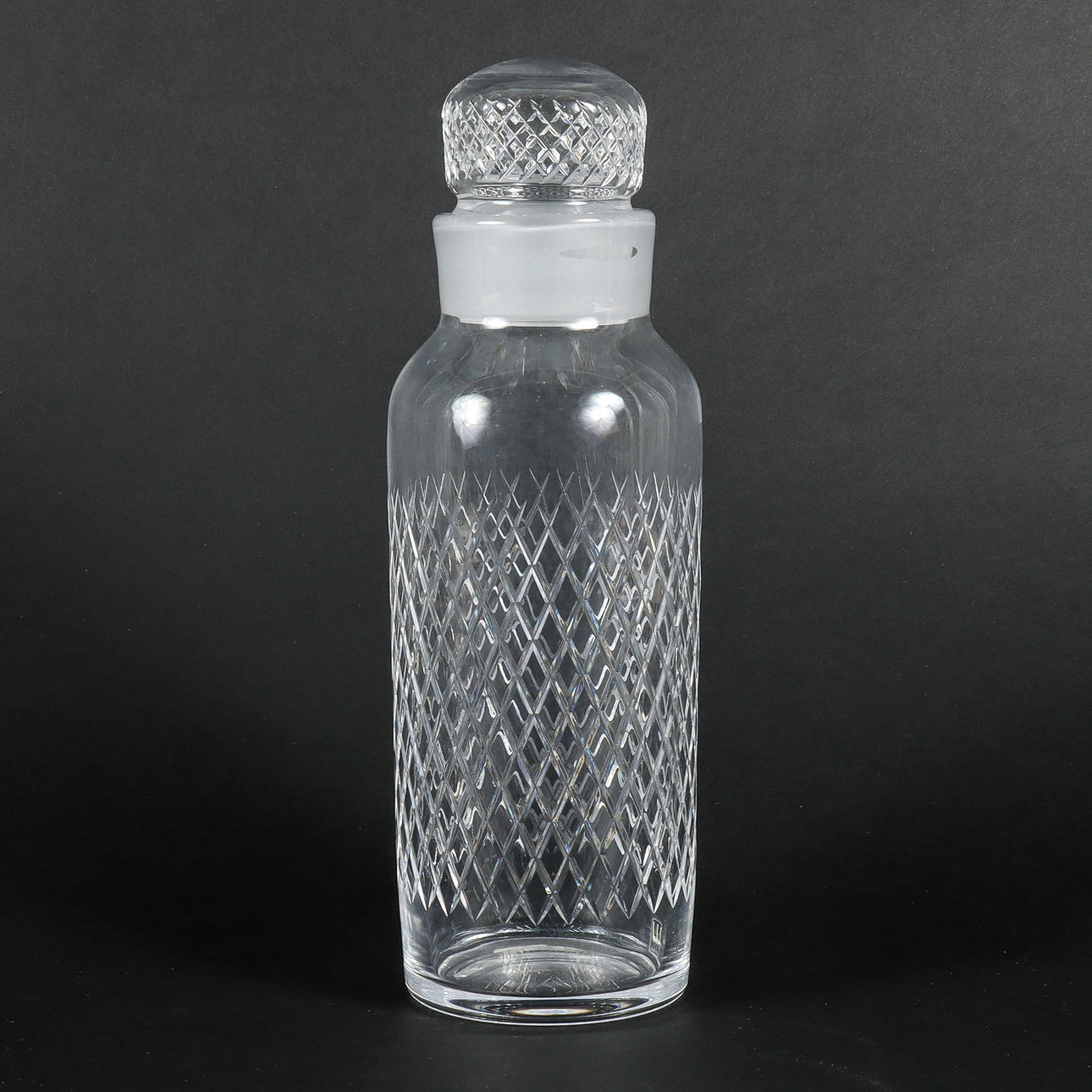 CARAFF checkered crystal, Kosta, signed.