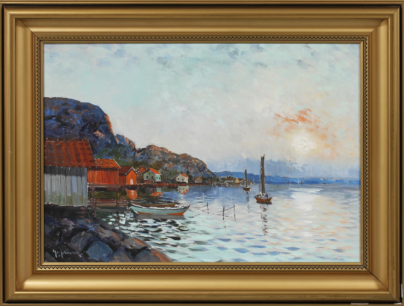 YO JOHANSSON. Västkustmotiv, olja på duk, signerad.