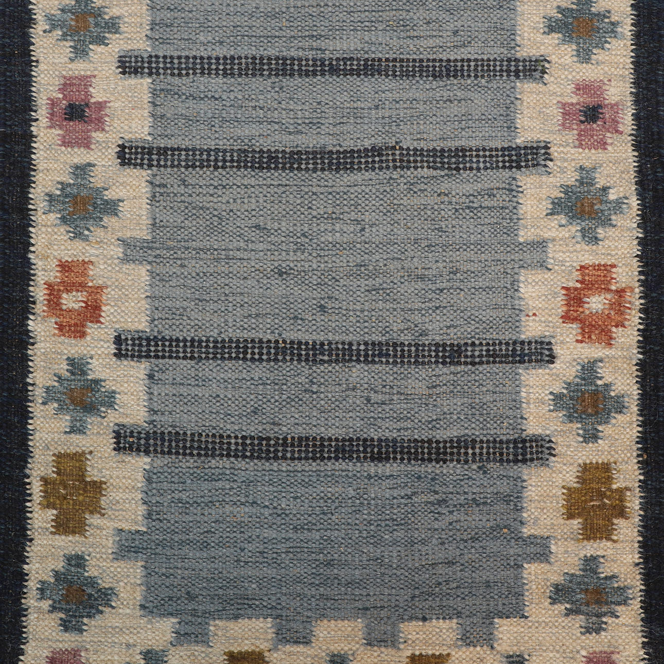CARPET, wicker, approx 142x73 cm, signed ES.