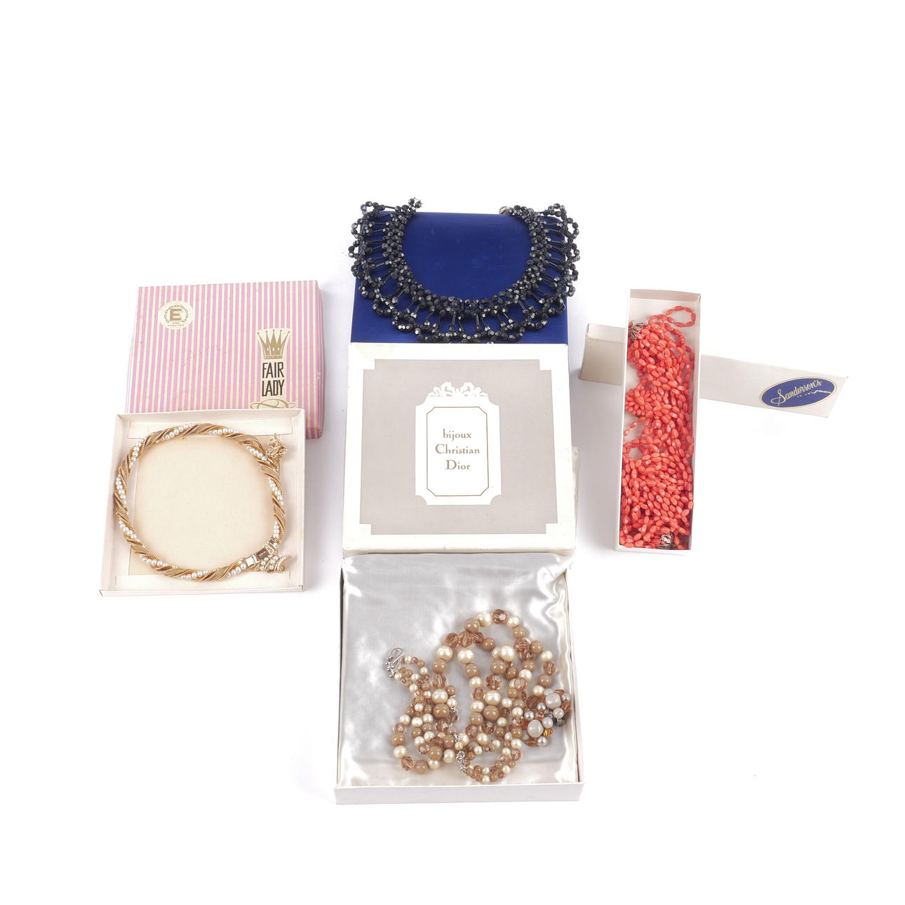 MODESCHMUCK, 4 Stück, blau Christian Dior.