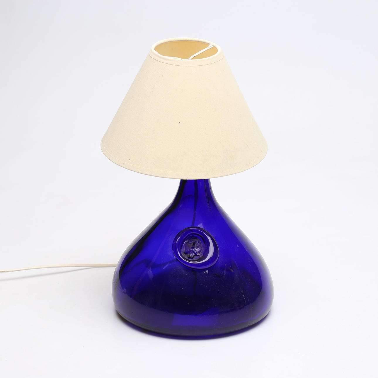 A glass table lamp, Holmegaard, Denmark.