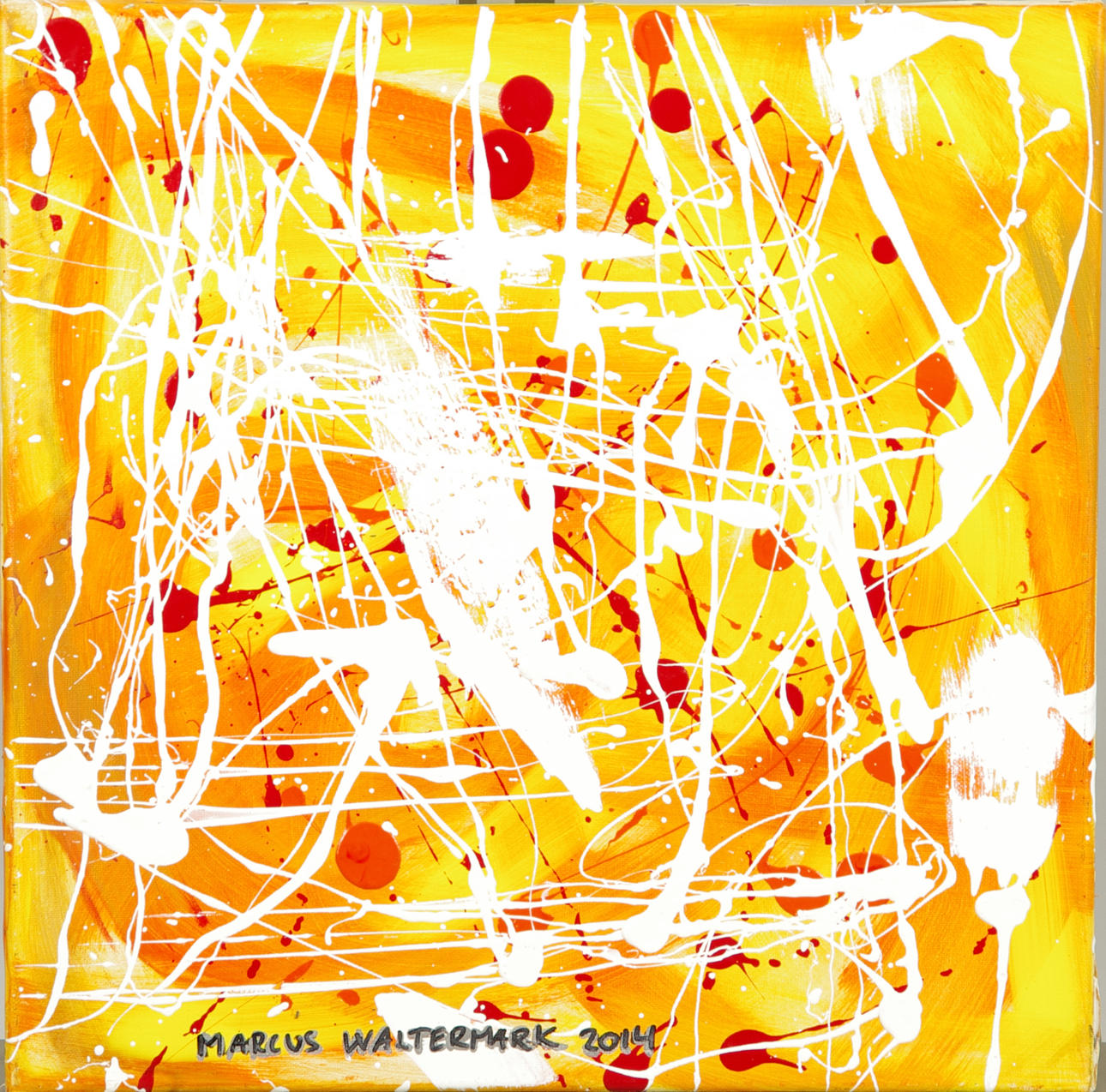 MARCUS WALTERMARK. "Cascade of energetic fields", akrly/lack på duk, signerad 2014.