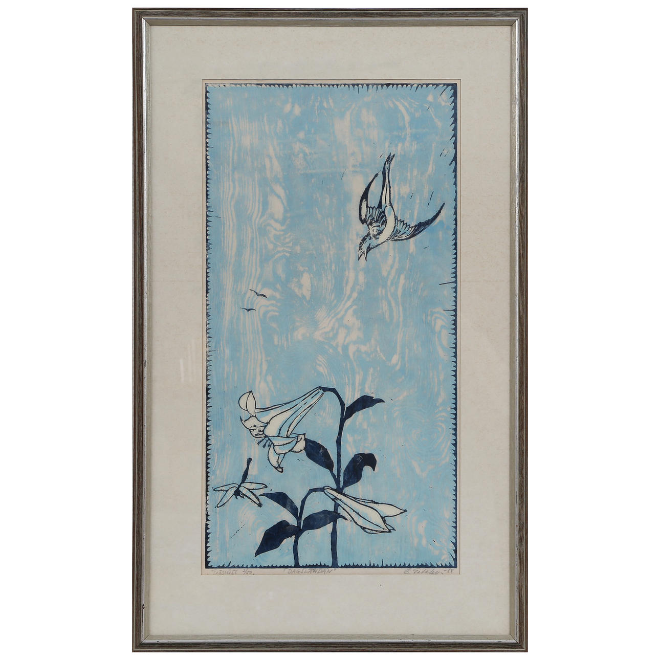 ERIC GATEBY. “DAGSLÄNDAN” WOODCUT 3/50, SIGNED, DATED -58.