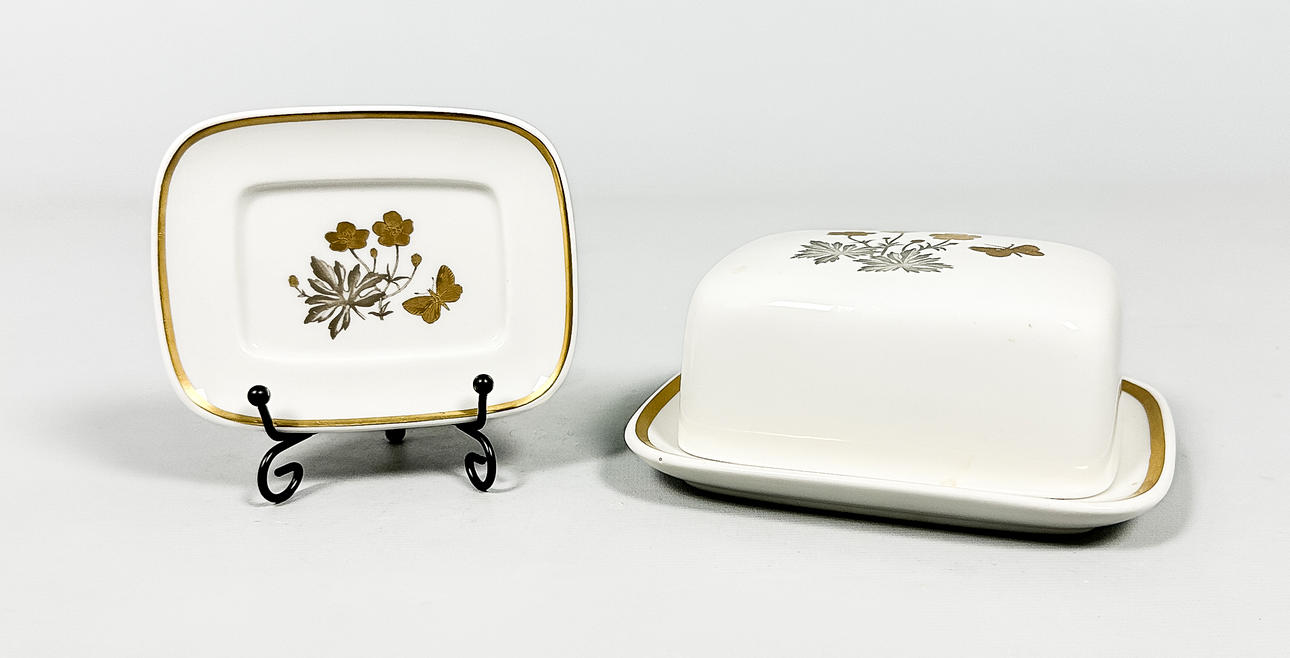 SMÖRASK & SMÖRFAT, porslin, Royal Copenhagen, Danmark.