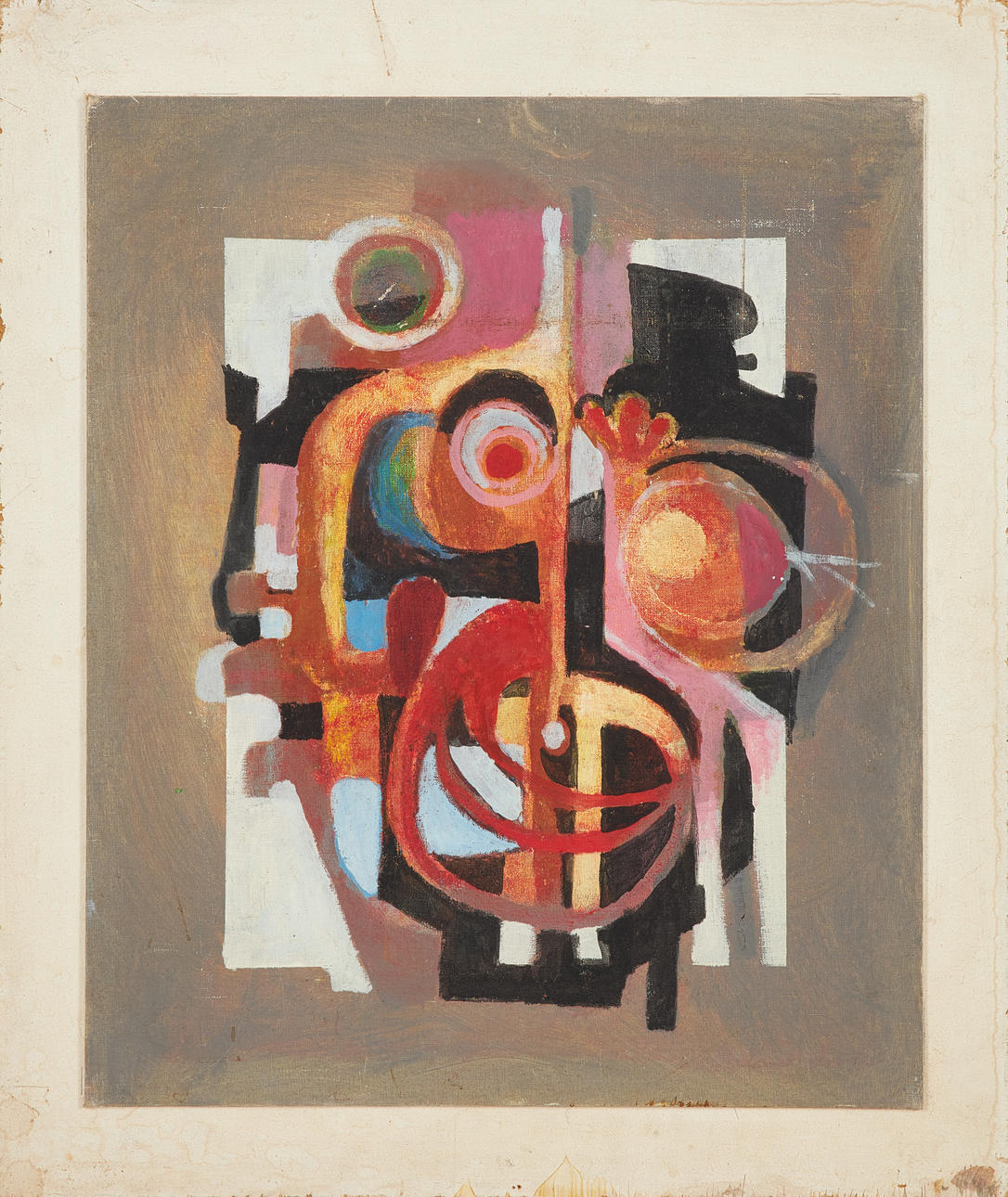 LARS LINDH (1918-2002). oil on panel mounted on masonite board, figural composition, not signed, certified on verso.