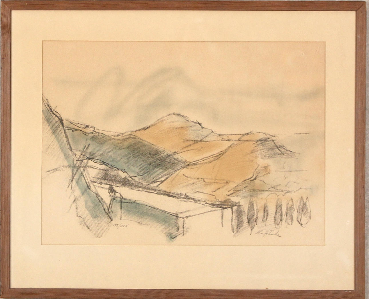 HUGO ZUHR. Lithograph, Landscape, signed, numbered 155/325.