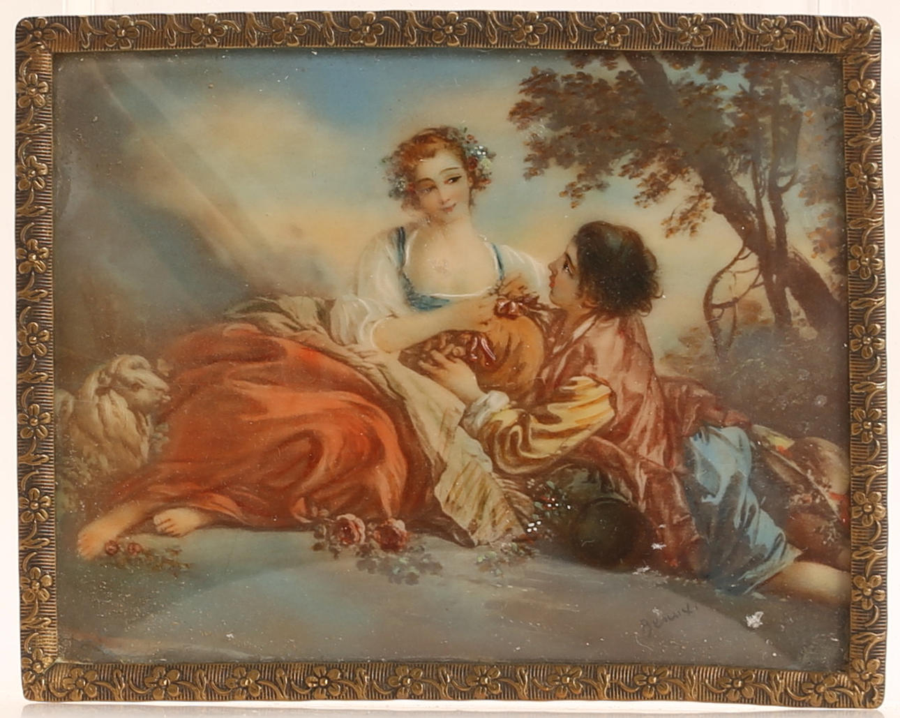 OIDENTIFIERAD KONSTNÄR, miniatyrmålning, signerad.