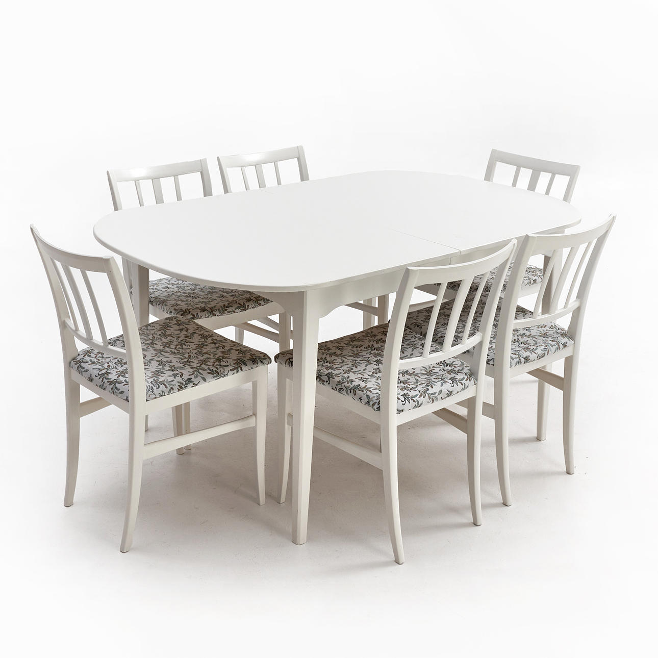 CARL MALMSTEN. Dining group, 7 pieces, “Talavid”, Vaggeryds Möbelfabrik.