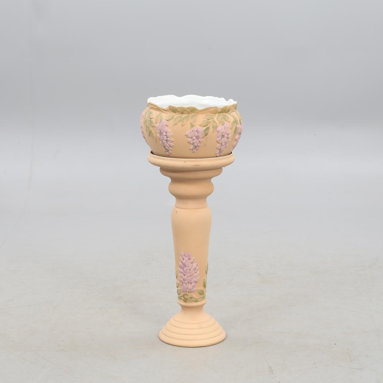 PEDESTAL and pot, ceramic.