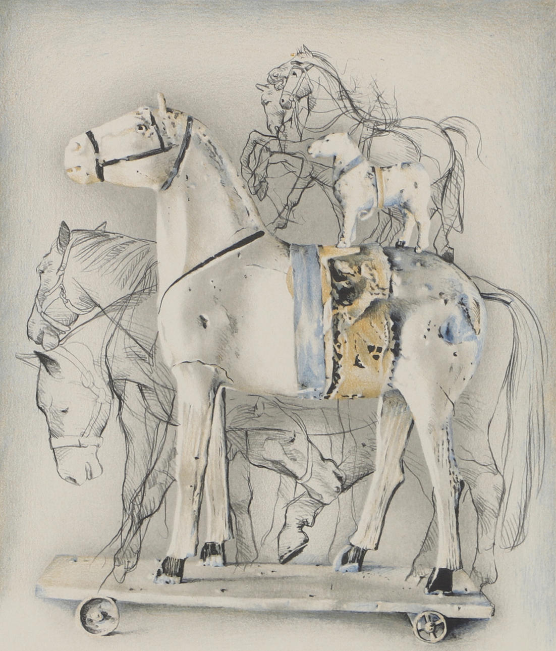 JANERIC JOHANSSON. “Horse on horse”, color lithograph, ss. Art ...