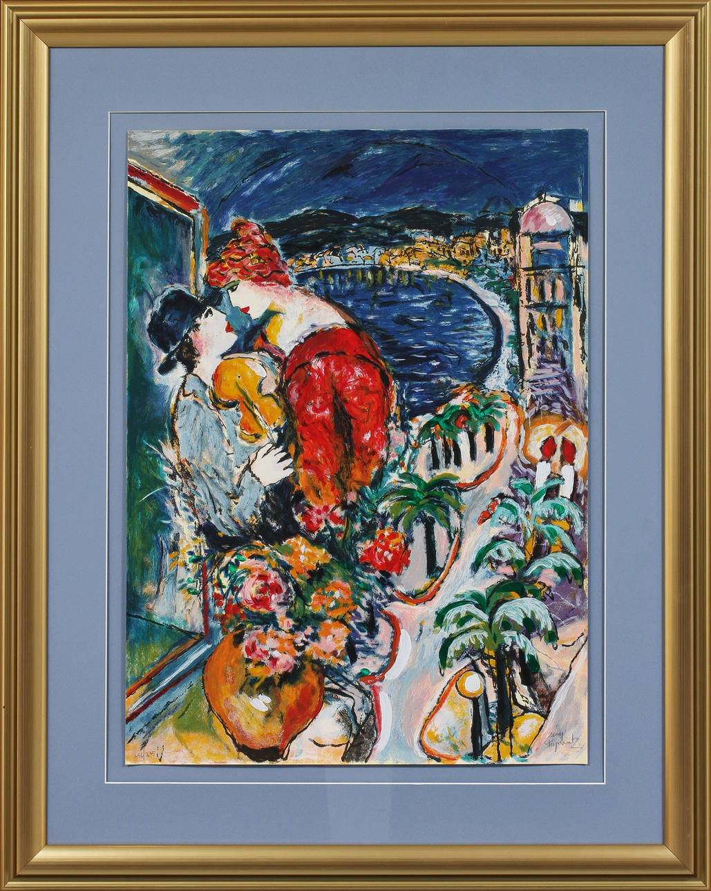 ZAMY STEYNOWITZ. Figurscen, färglitografi, signerad och numrerad 256/275.