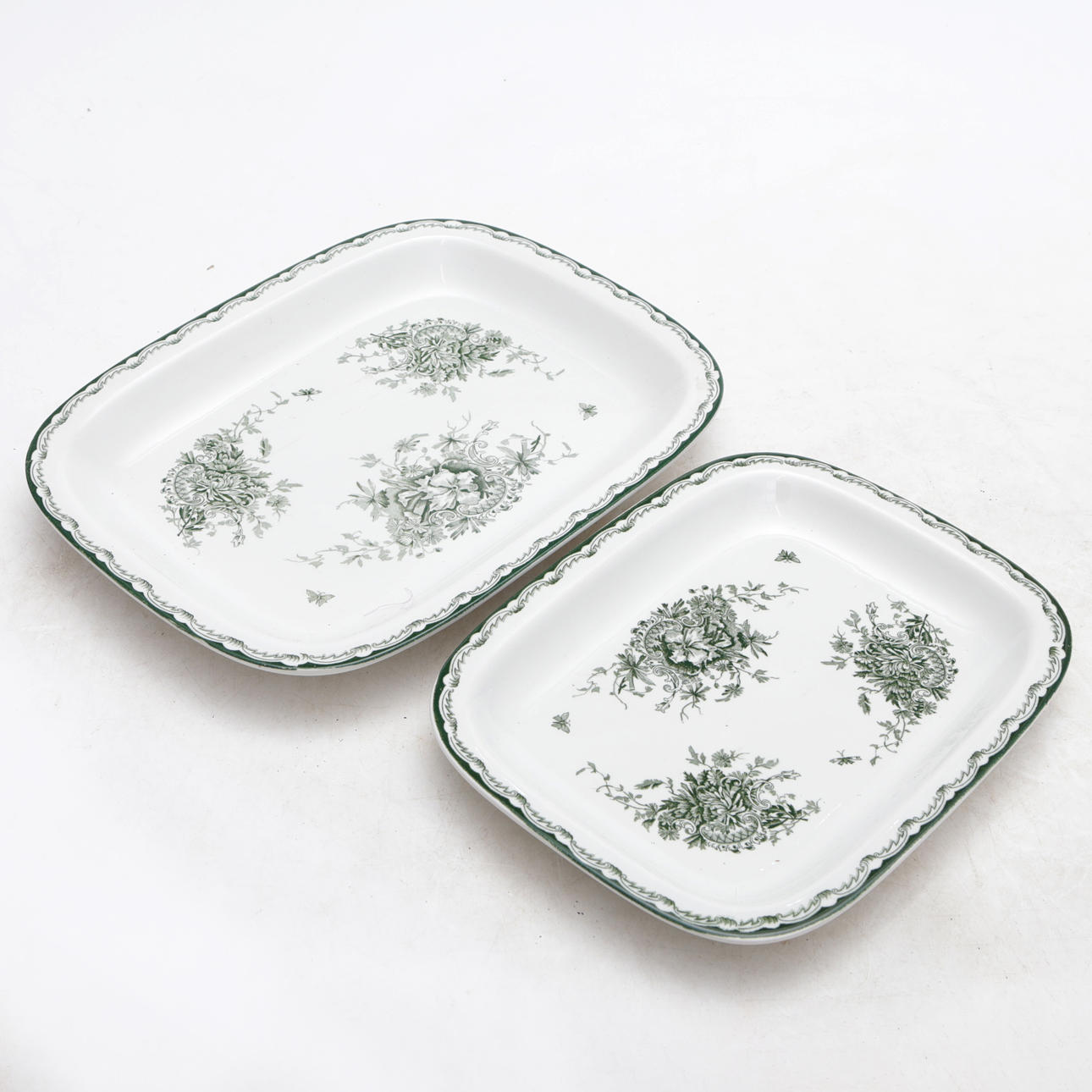 2 serving plates, Rörstrand, Green Anna.
