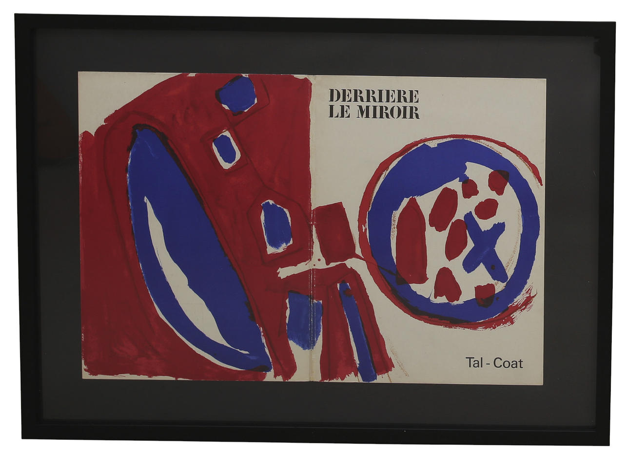 PIERRE TAL-COAT. Original lithograph from Derriere Le Miroir, composition in red/blue, marked Tal-Coat, no 131, year 1962.