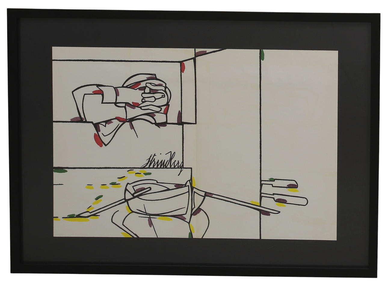 VALERIO ADAMI. After, lithograph from Derriere Le Miroir, composition marked Strindberg, no 214, year 1975.