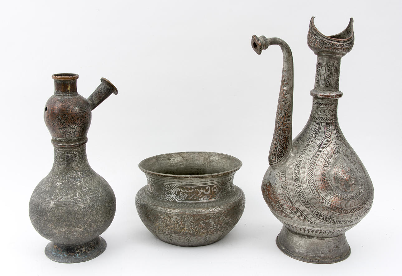 Antiqued koppar konserverad kanna/vattenledning/skål.