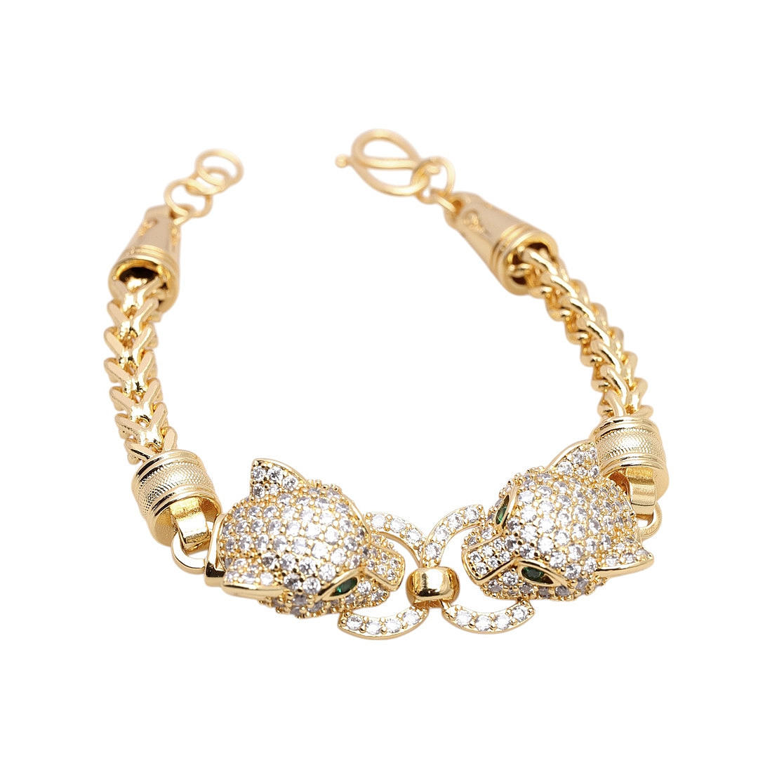 Bracelet with two panther heads.