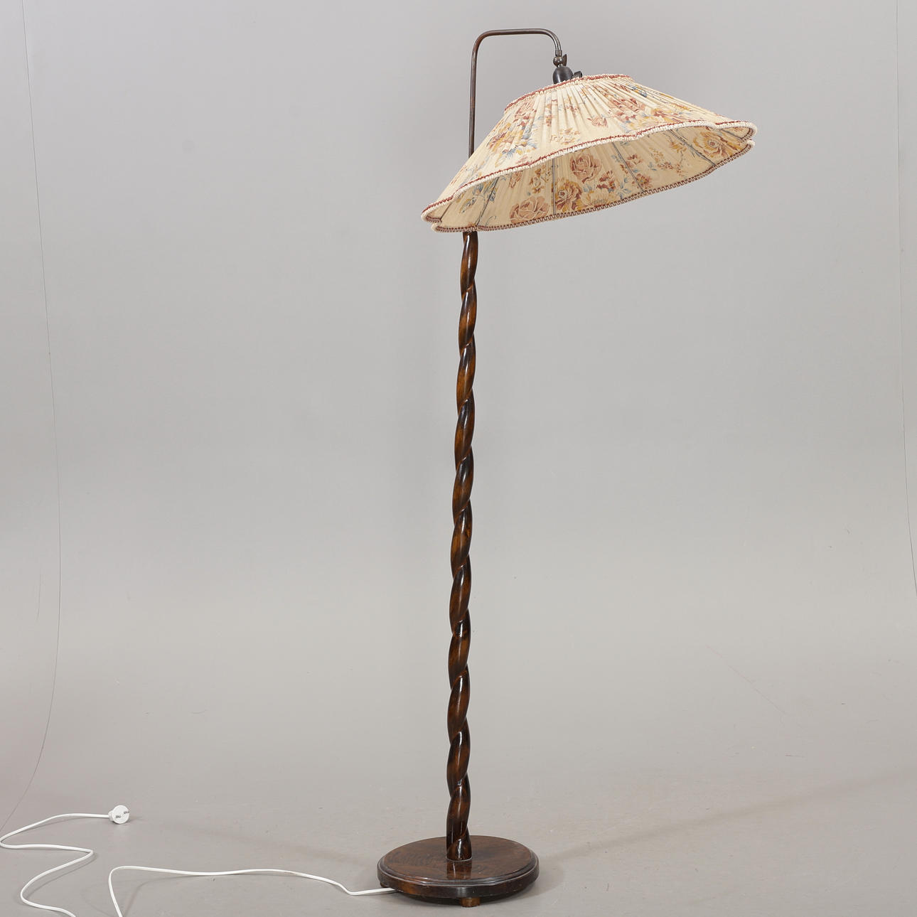 A 1930's birch floor lamp.