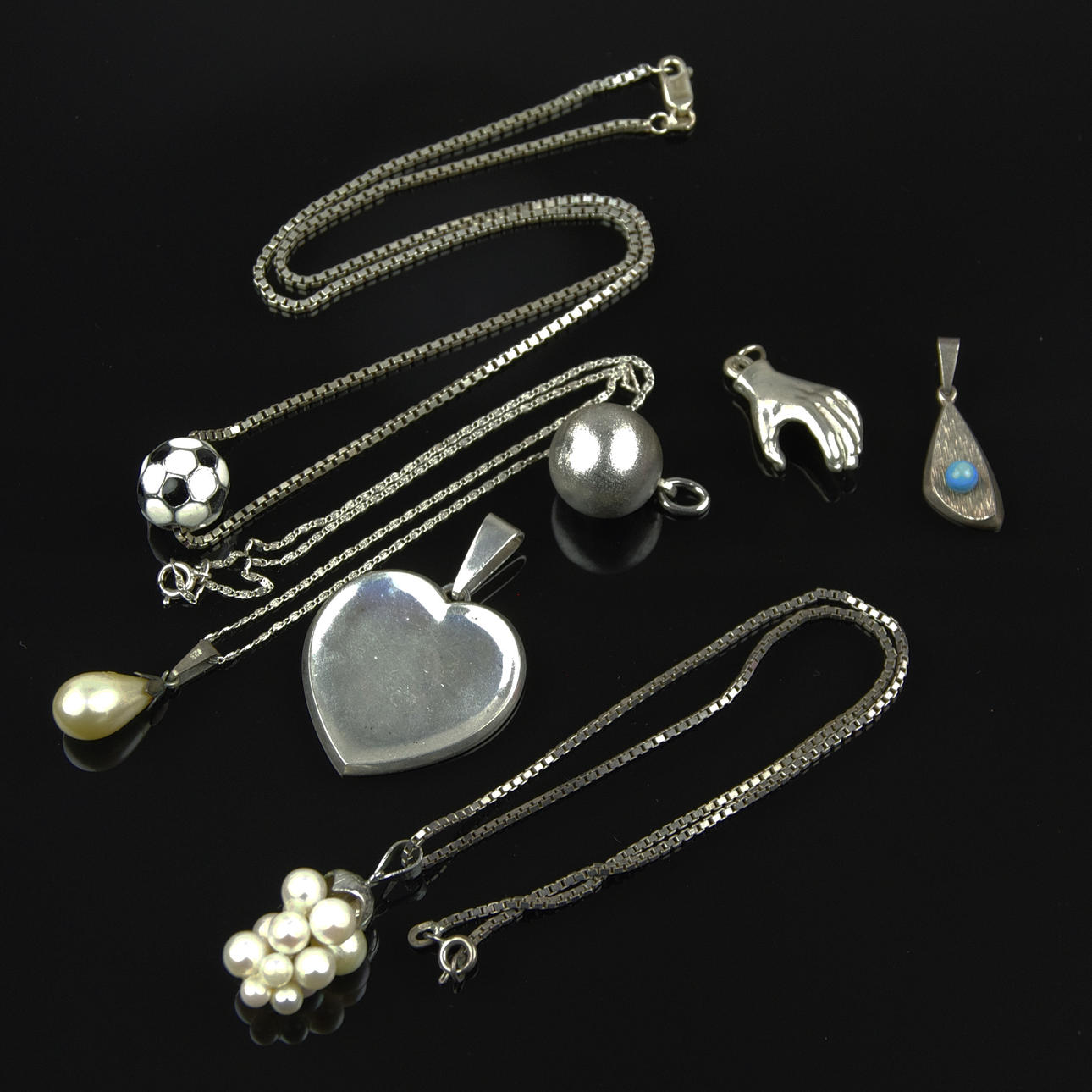 HÄNGEN SAMT KEDJOR, silver.