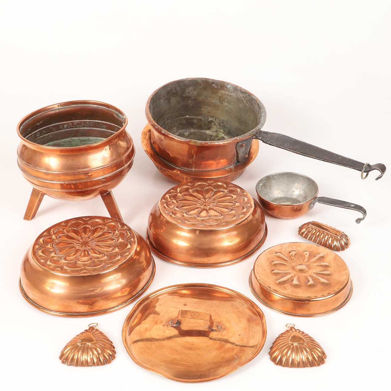 GRYTOR, FORMAR M.M., 10 delar, koppar, 1900-tal.