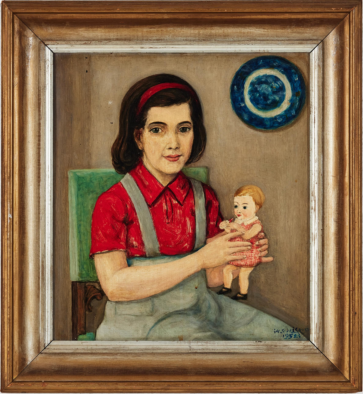 OIDENTIFIERAD KONSTNÄR. Girl with doll.