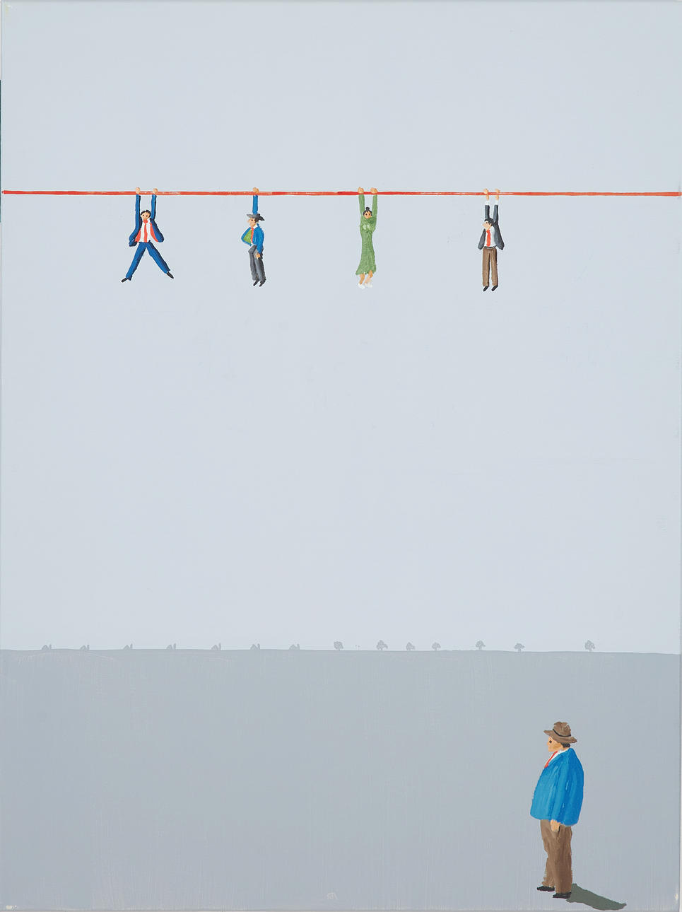 JENS ULRICH PETERSEN. “Snoremenn”, acrylic on canvas, signed on verso.